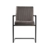 LABEL51 Eetkamerstoel Milo - Antraciet - Microfiber - Black Frame Microfiber