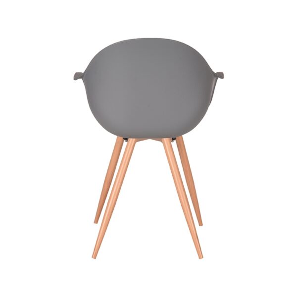 LABEL51 Eetkamerstoel Parma - Antraciet - Kunststof - Oak Metal Woodcover - Afbeelding 5