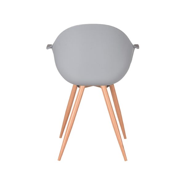 LABEL51 Eetkamerstoel Parma - Grijs - Kunststof - Oak Metal Woodcover - Afbeelding 5