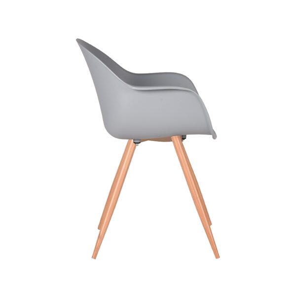 LABEL51 Eetkamerstoel Parma - Grijs - Kunststof - Oak Metal Woodcover - Afbeelding 4