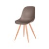 LABEL51 Eetkamerstoel Rimini - Coffee - Kunststof - Oak Metal Woodcover Rimini