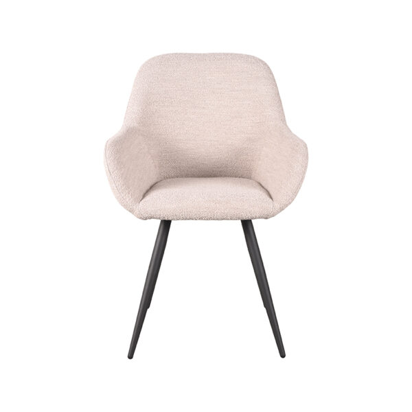 LABEL51 Eetkamerstoel Fender - Naturel - Boucle - Black Frame - Afbeelding 4