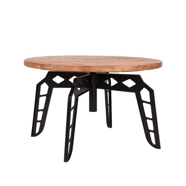 LABEL51 Salontafel Pebble - Rough - Mangohout - 80 cm - Rond - Afbeelding 5