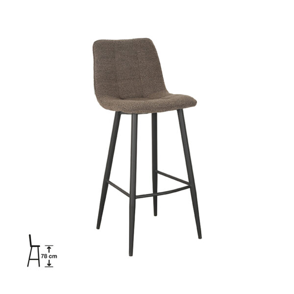 LABEL51 Barkruk Jelt - Bruin - Boucle - Zithoogte 78