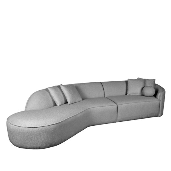 LABEL51 Bank Stelvio - Grijs - Boucle - 4-Zits Boucle