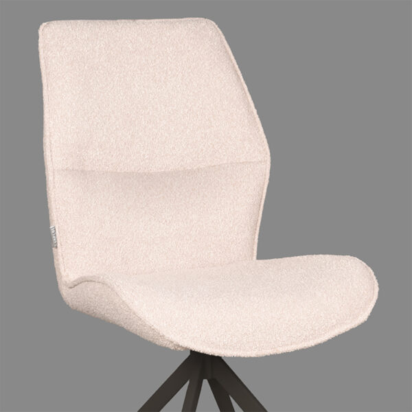 LABEL51 Eetkamerstoel Comfy - Naturel - Boucle - Black Frame - Afbeelding 5