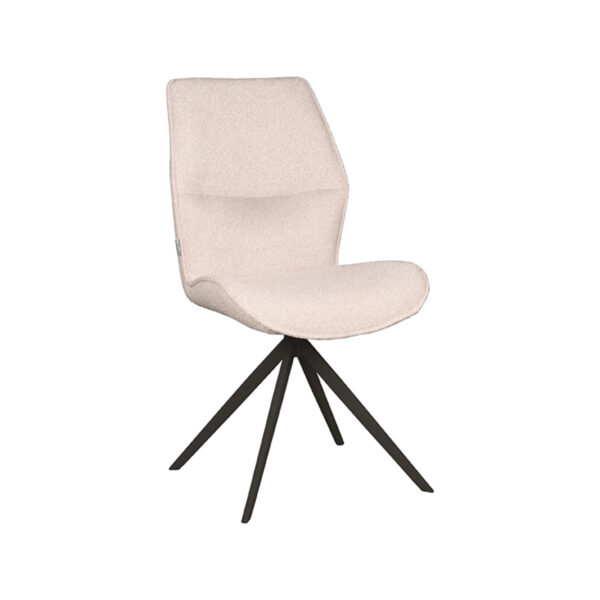 LABEL51 Eetkamerstoel Comfy - Naturel - Boucle - Black Frame