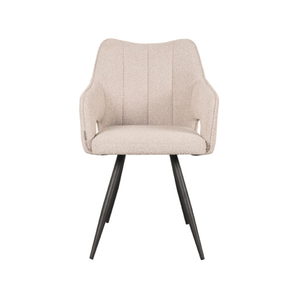 LABEL51 Eetkamerstoel Noud - Naturel - Boucle - Black Frame - Afbeelding 4