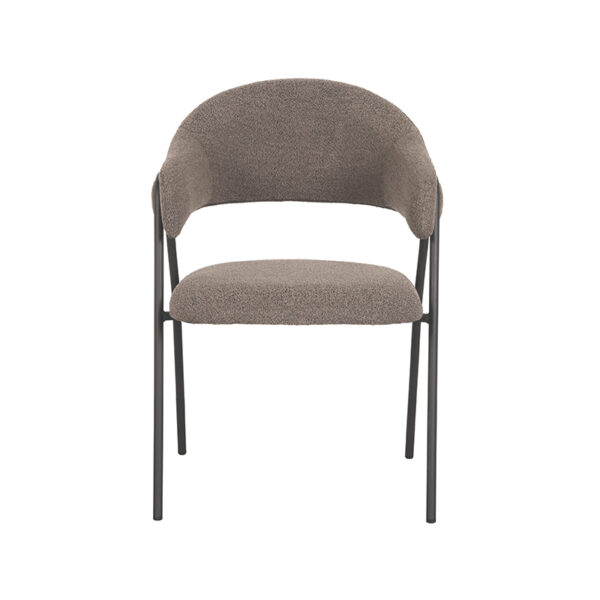 LABEL51 Eetkamerstoel Lowen - Bruin - Boucle - Black Frame Lowen