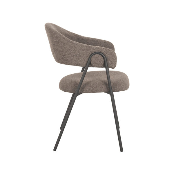 LABEL51 Eetkamerstoel Lowen - Bruin - Boucle - Black Frame Boucle