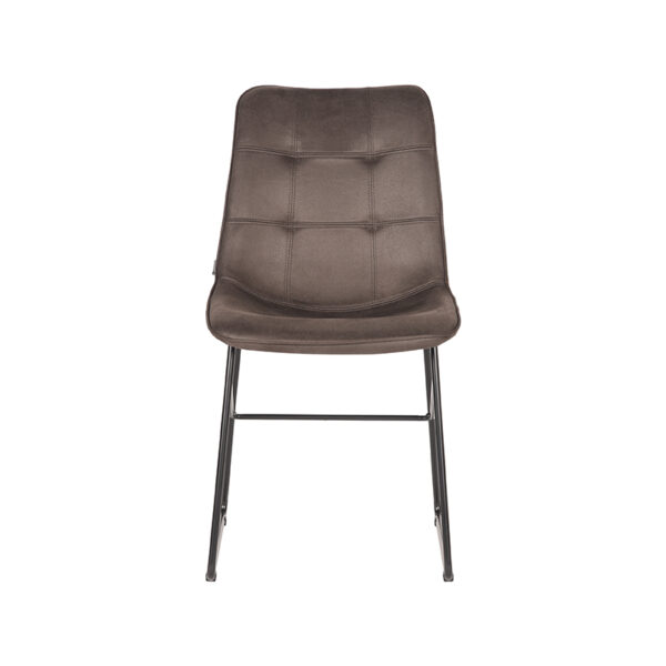 LABEL51 Eetkamerstoel Slim - Antraciet - Microfiber - Black Frame - Afbeelding 3