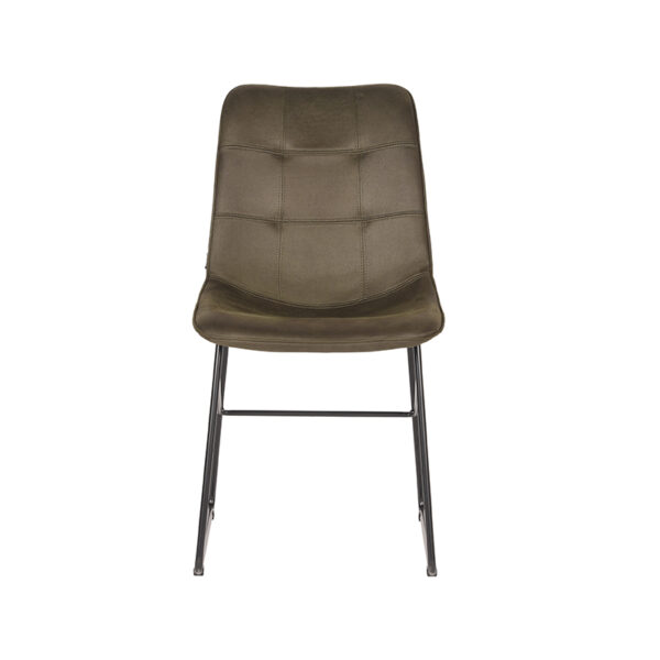 LABEL51 Eetkamerstoel Slim - Army green - Microfiber - Black Frame - Afbeelding 3