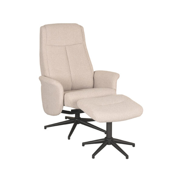 LABEL51 Fauteuil Bergen - Naturel - Boucle - Incl. Hocker Boucle